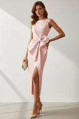 Janna | Sleeveless Bow-Detail Midi Cocktail Dress