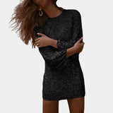 Women's Kendall long sleeve sequin mini dress in White