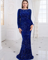 Women's Tekla long sleeve sequin evening dress - view 1