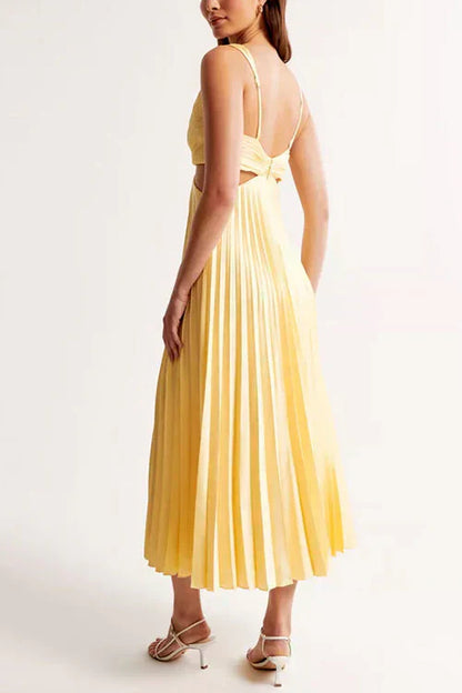 Elowen | Pleated Cut-Out Wedding Guest Maxi Dress