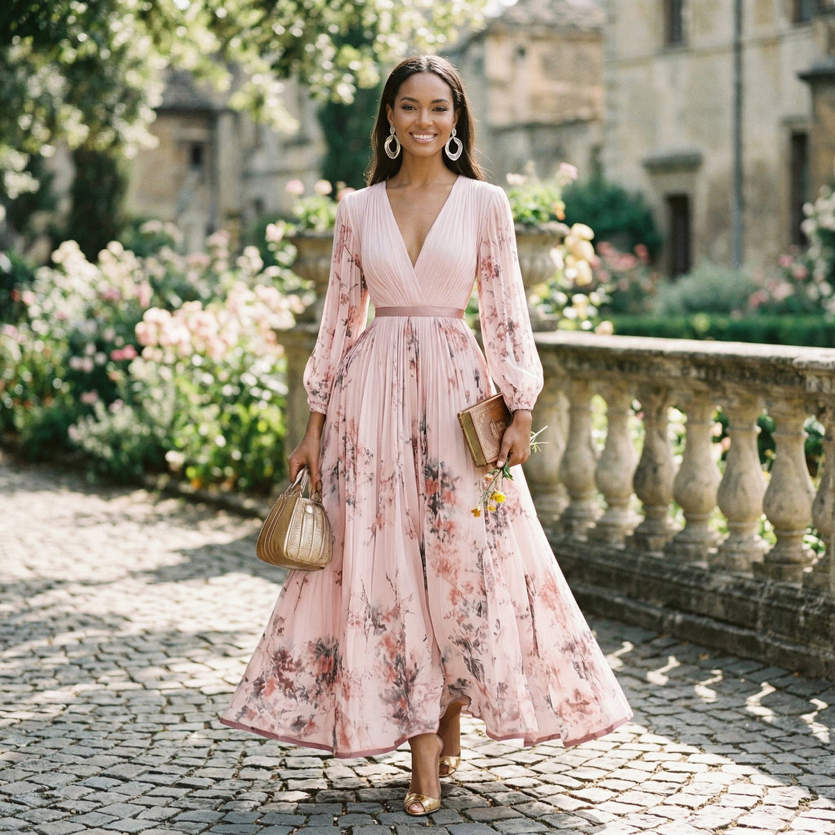 Dahlia | Floral Print Long-Sleeve Maxi Dress