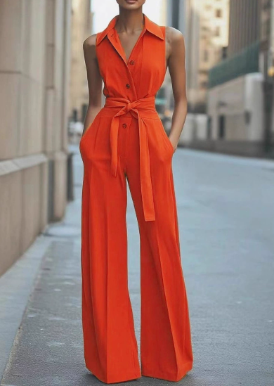 Lucienne | Sleeveless Wide Leg Jumpsuit