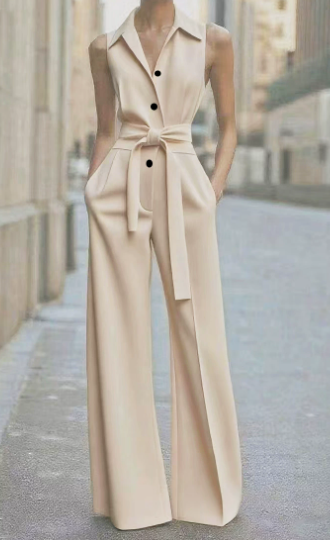 Lucienne | Sleeveless Wide Leg Jumpsuit