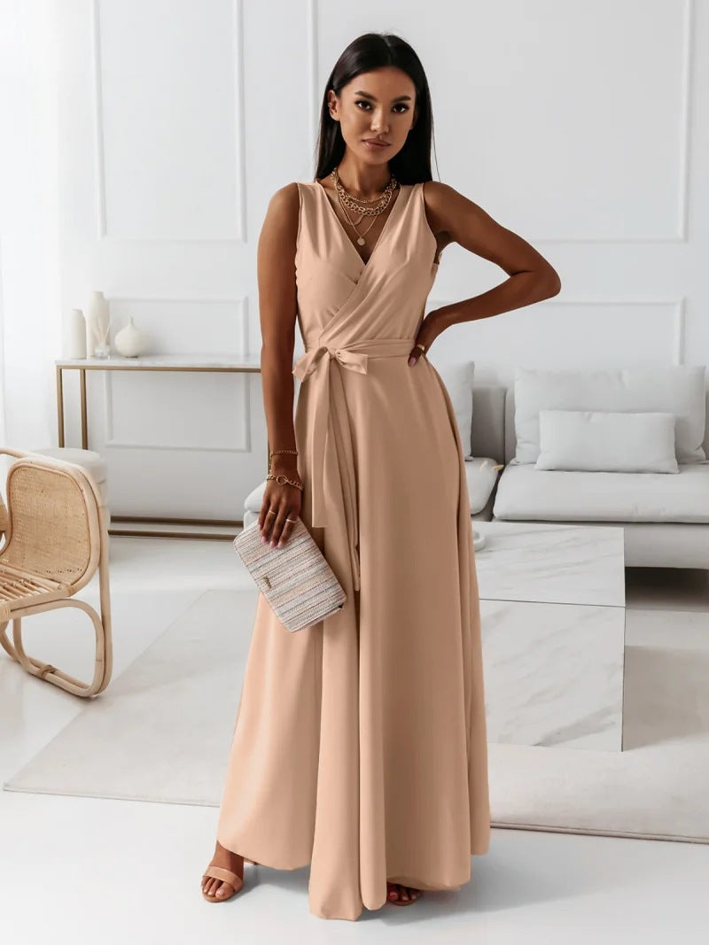 Antonella | Sleeveless Wrap Maxi Wedding Guest Dress
