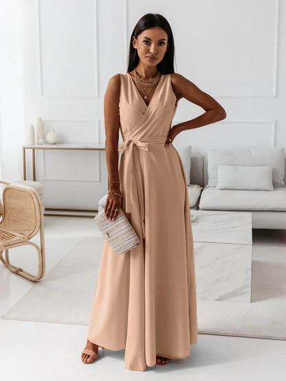 Antonella | Sleeveless Wrap Maxi Wedding Guest Dress