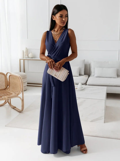 Antonella | Sleeveless Wrap Maxi Wedding Guest Dress