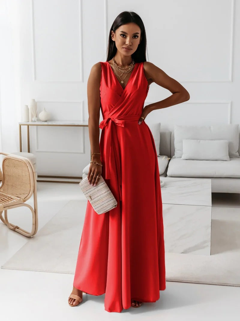 Antonella | Sleeveless Wrap Maxi Wedding Guest Dress