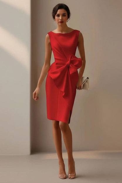 Janna | Sleeveless Bow-Detail Midi Cocktail Dress