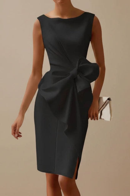 Janna | Sleeveless Bow-Detail Midi Cocktail Dress