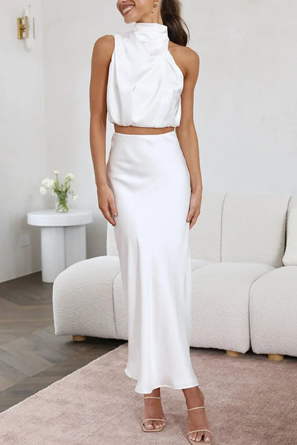 Veyra | Satin Maxi Skirt Set