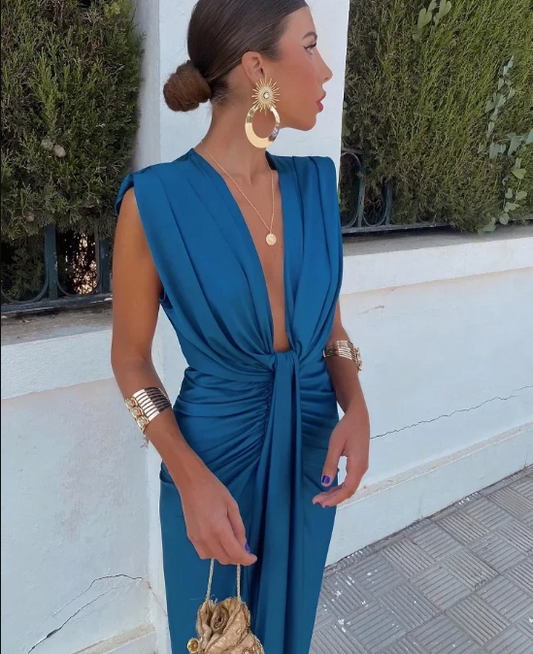 Aurelie | Pleated Midi Wedding Guest Dress