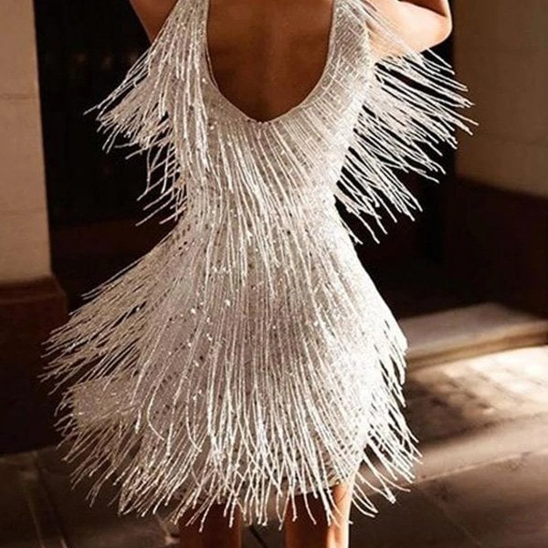 Fringe flapper dress, view 3