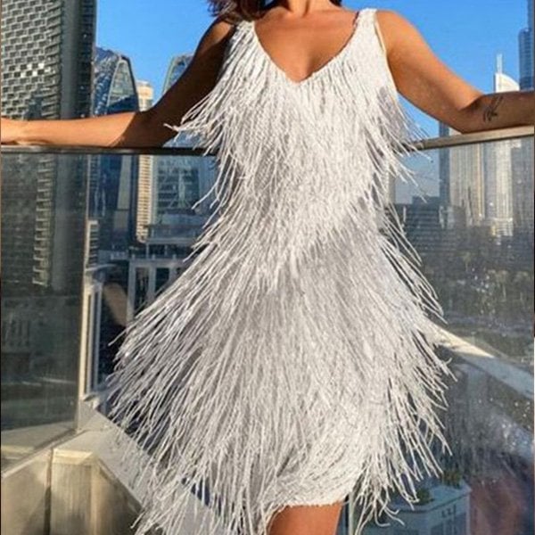 Fringe flapper dress, view 6