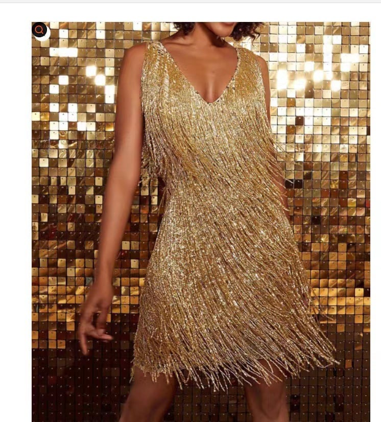 Fringe flapper dress, view 8