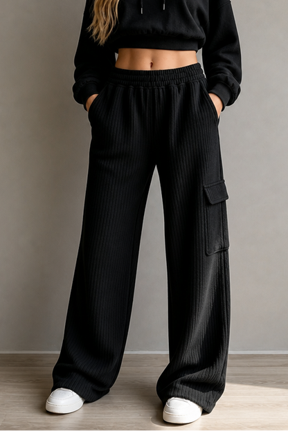 Women's Annika pull-on wide-leg pants in Black