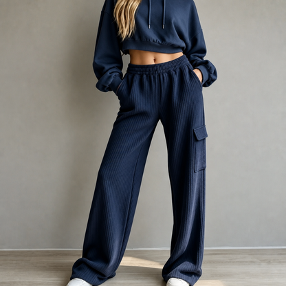 Women's Annika pull-on wide-leg pants in Navy