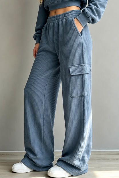 Women's Annika pull-on wide-leg pants in Peacock Blue