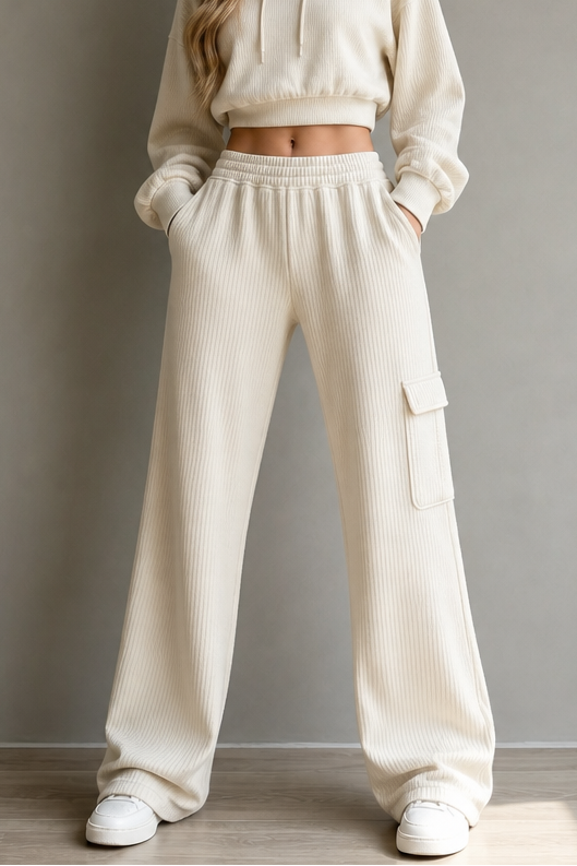 Women's Annika pull-on wide-leg pants in White