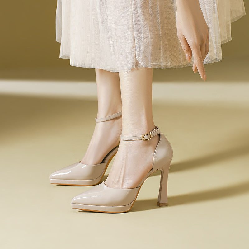 Ankle strap block heel pumps, view 7
