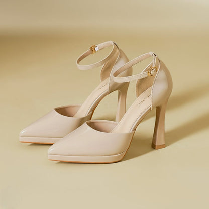 Ankle strap block heel pumps, view 8