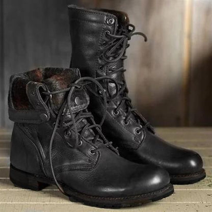 Women's Britta lace-up mid-calf boots in Black