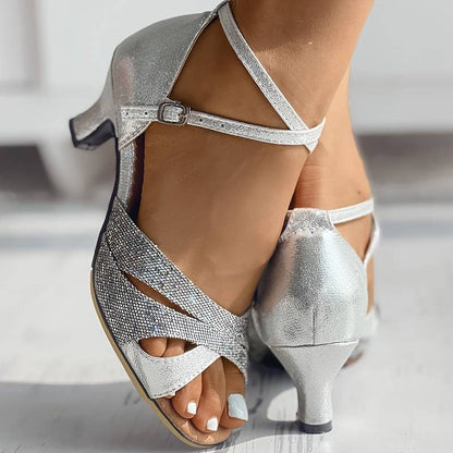 Glitter flat sandals, view 3
