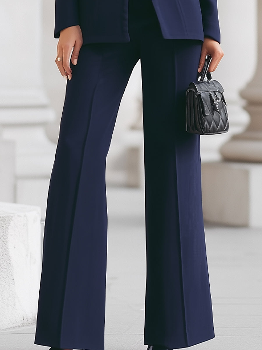 Bérénice | Stand Collar Blazer & Wide-Leg Pants Suit