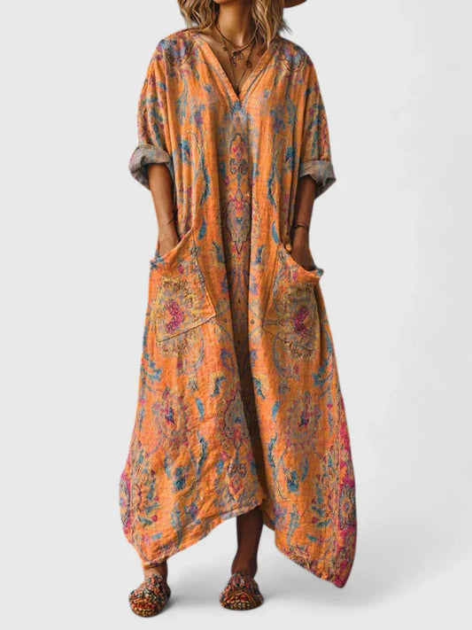 Fern | Oversize Embroidered Pocket Dress