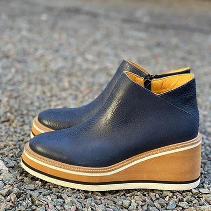 Women's Eira side-zip ankle boots in Blue