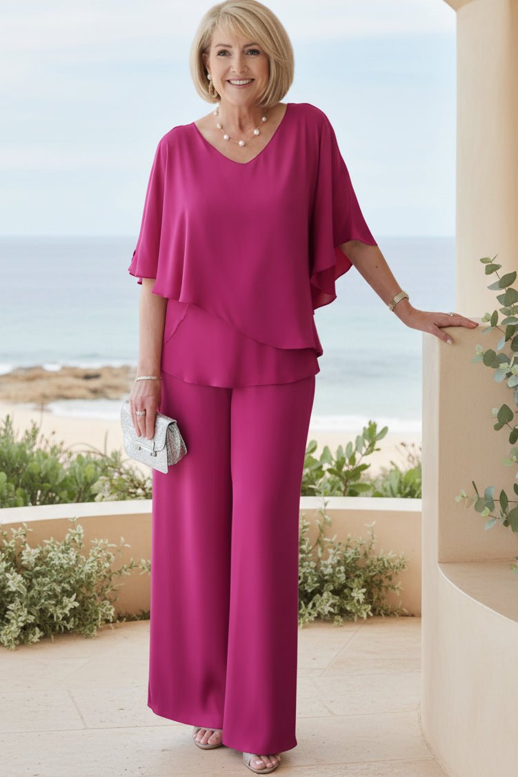 Cape two-piece set in pink