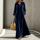 Eulalia long sleeve empire waist maxi dress, front view