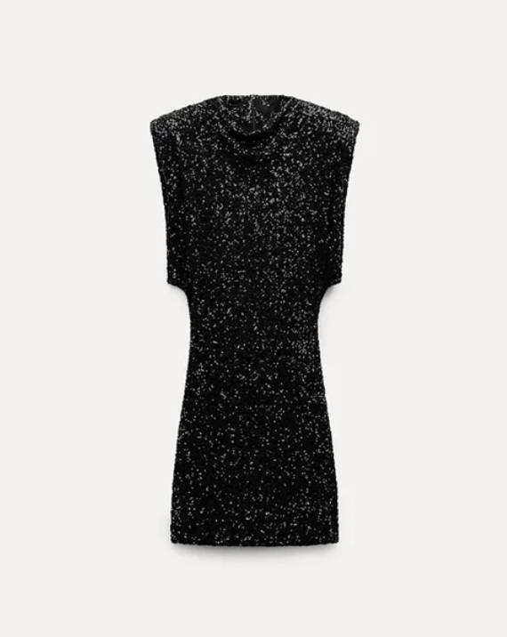 Sequin party mini dress, back view