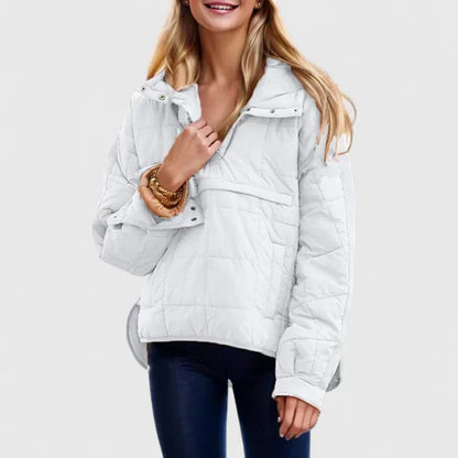 Women's Gudrun hooded button-front longline coat in White