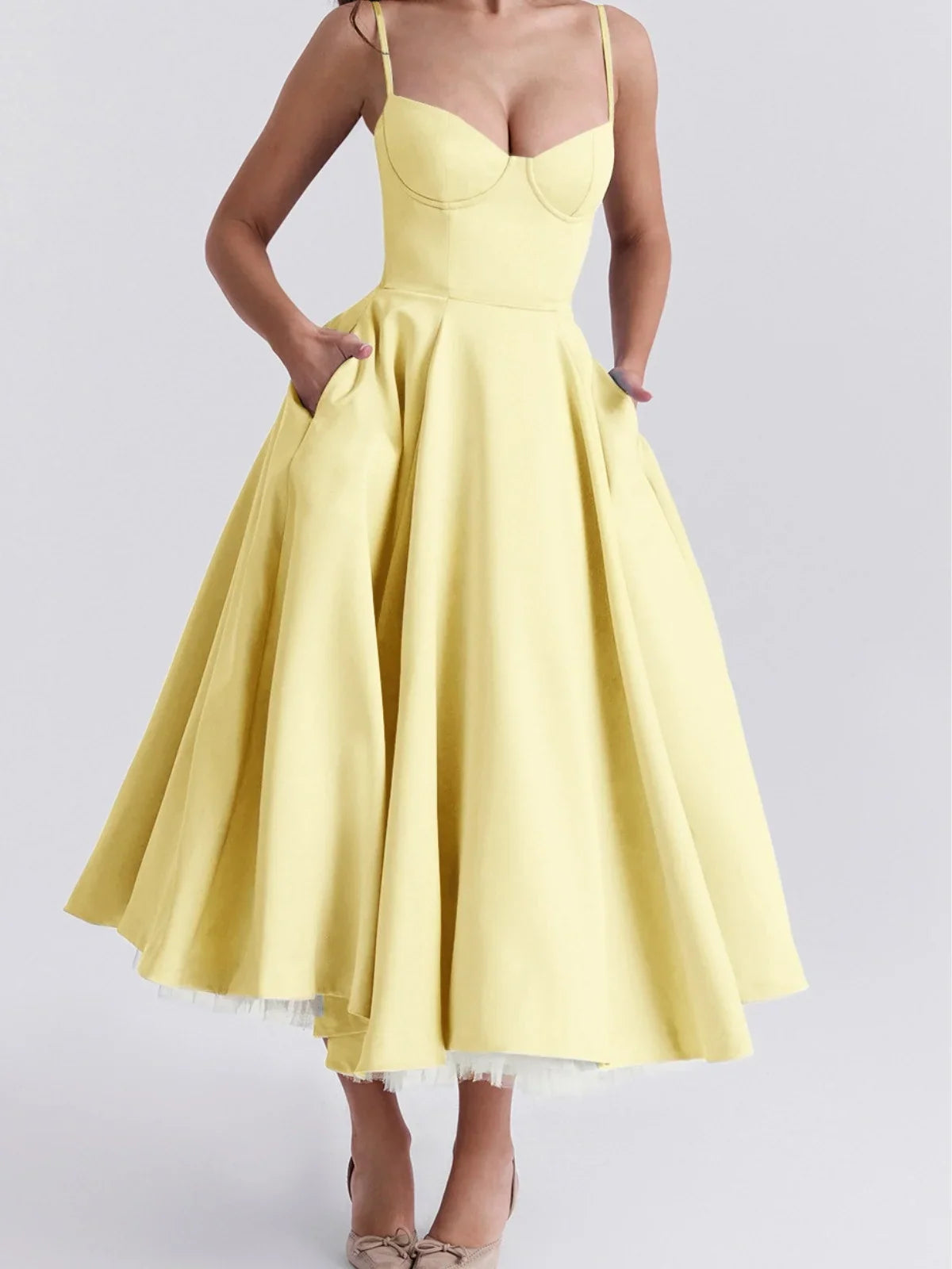 Sweetheart midi cocktail dress, color variant