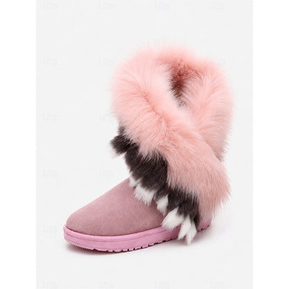 Women's Hilde fluffy-trim pull-on winter boots in Light Pink