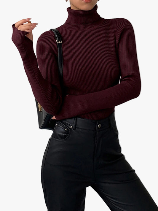 Women's Inga ribbed turtleneck sweater - view 1
