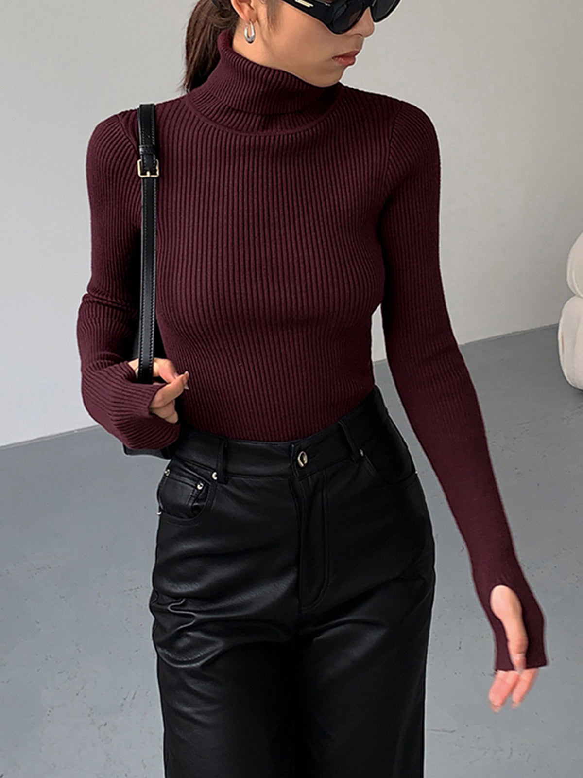 Women's Inga ribbed turtleneck sweater - view 4