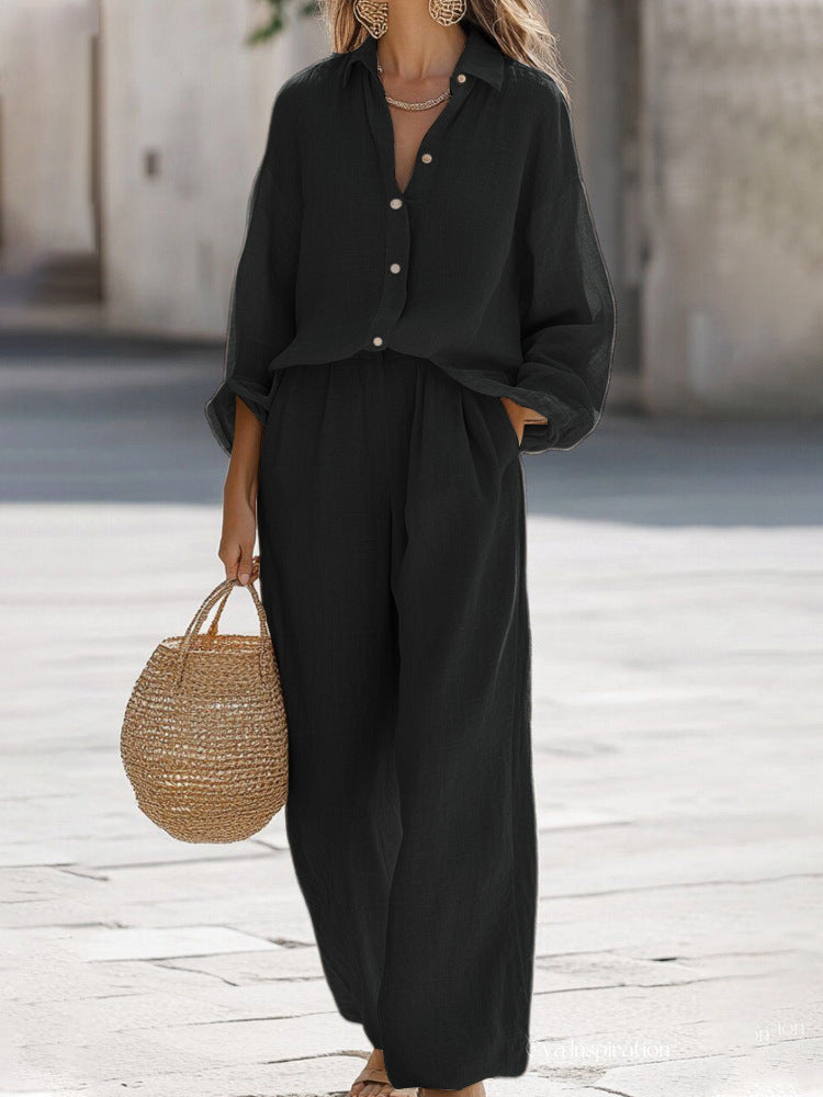 Oversized two-piece set in black