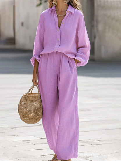 Oversized two-piece set in purple