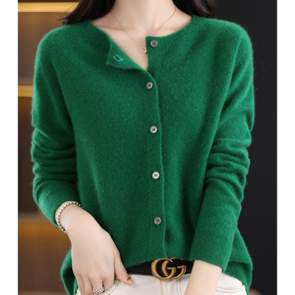 Suvi | Round Neck Button-Front Knit Cardigan