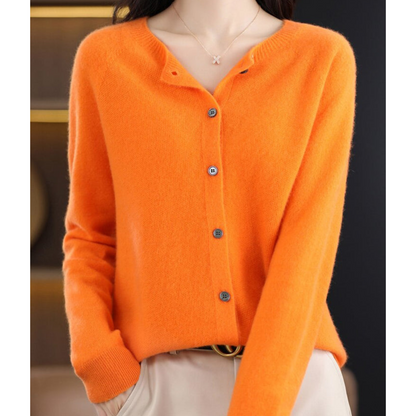 Suvi | Round Neck Button-Front Knit Cardigan