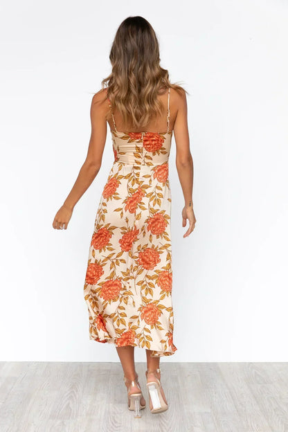 Floral cutout midi dress, color variant