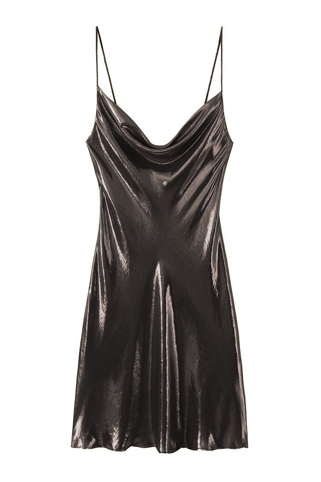 Metallic cocktail mini dress in black