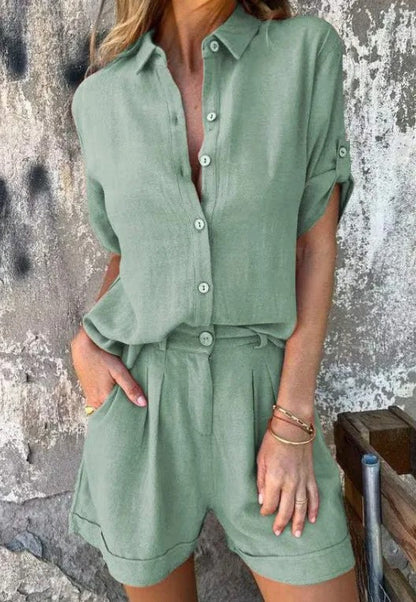 Sorella | Collared Shirt & Shorts Set