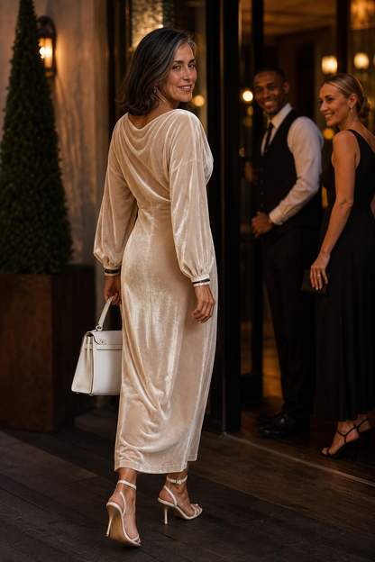 Holiday party midi dress, view 3