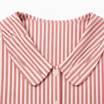 Striped puff sleeve blouse, view 7