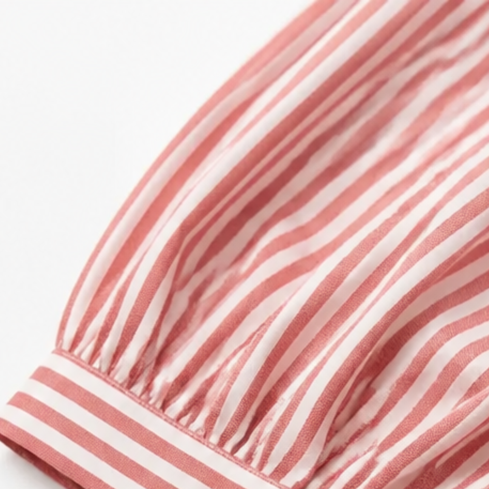 Striped puff sleeve blouse, view 8