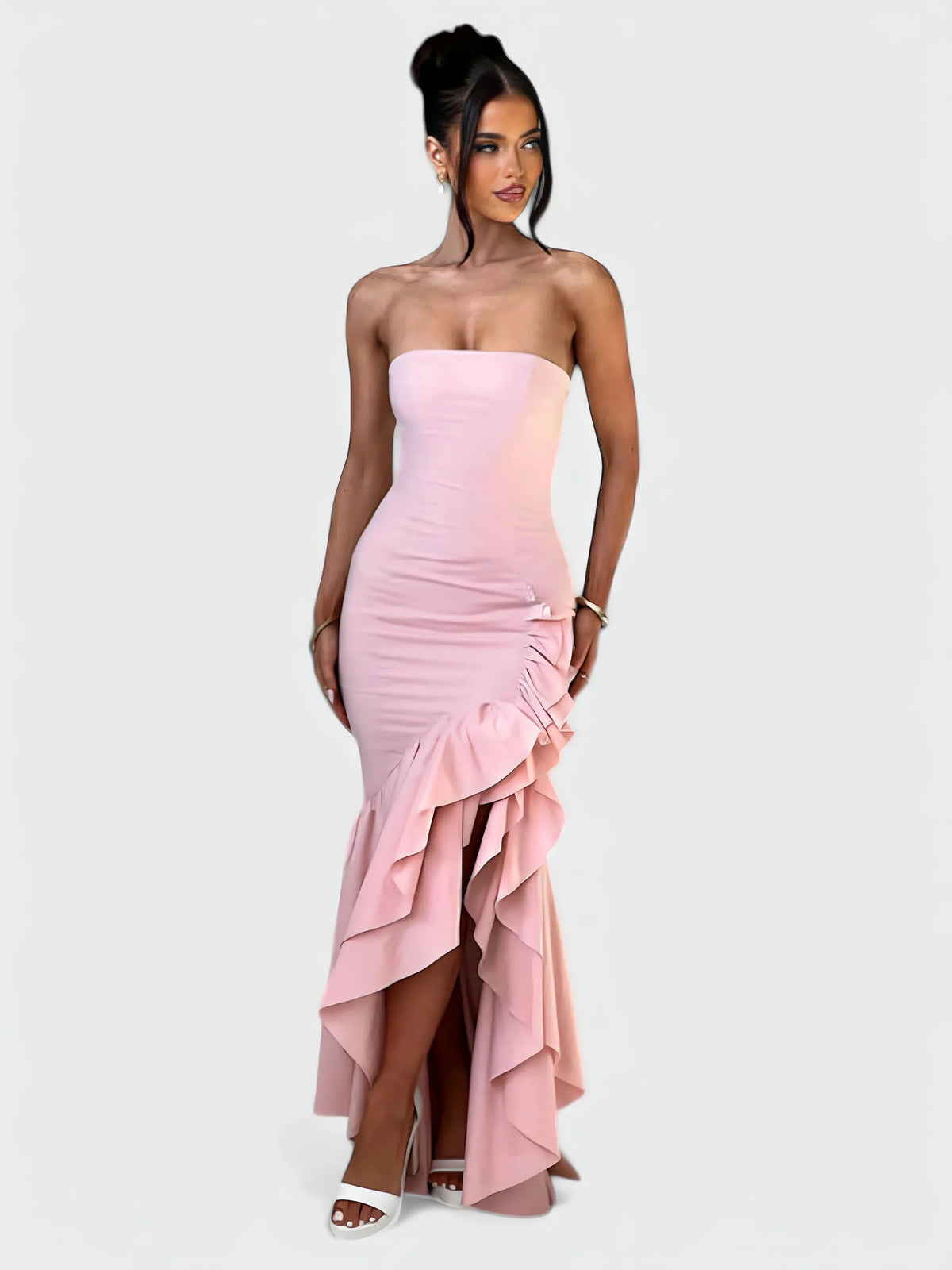 Strapless ruffle maxi dress, third color variant