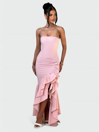 Strapless ruffle maxi dress, third color variant
