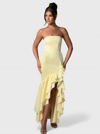 Strapless ruffle maxi dress, color variant